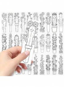 30 chiếc đánh dấu trang hình cây xương rồng, đồ trang trí tự làm, thích hợp cho người yêu sách - Món quà hoàn hảo cho Ngày Đọc sách/Halloween và mùa tựu trường. Lựa chọn quà tặng dễ thương cho học sinh, bạn bè và giáo viên. - Nhiều màu - Xem 5