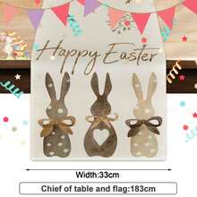 1pc Easter Table Runner With 3 Bunny Pattern, Durable Linen-Feel Table Runner, Ramadan, Eid Festival Decor, Farmhouse Style Kitchen Dining Table Cloth, Suitable For Home, Easter, Spring/Summer Holiday, Family Gathering - Brown - View 7