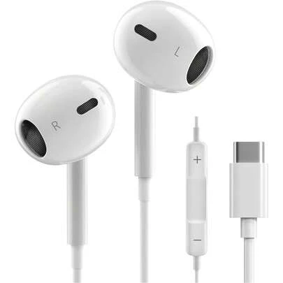 FCV 1Pack Wired In-Ear Headphones With USB-C Connector, Corded Ear Buds With Built-In Remote To Control Music, Phone Calls, And Volume Headsets Compatible With IPhone 17 16 Pro Max 16e 16 Plus 16Pro 15 Pro Max 15 Plus 15Pro 15, Galaxy, Pixel