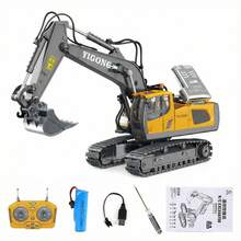 LUMIARTISAN 11 Channel RC Excavator | 1:24 Scale Realistic Construction Toy With Lights & Sounds | Rechargeable STEM Gift For Kids - Hot - 查看 4