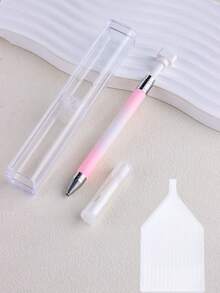 专业钻石画美甲笔套装，带旋转取珠器 - 快速选择钻石画美甲笔收纳盒，方便DIY手工美甲设计 + 白色美甲水晶收纳托盘 - 彩色 - 查看 9