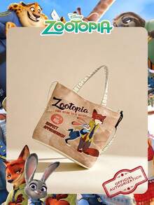 Disney 1 Pc Officially Licensed Zootopia Pattern Nick/Judy Pattern Storage Bag, Women's Cute Cartoon Handbag , Adjustable Shoulder Strap Crossbody Bag,For Women/Students,Ideal For Daily Use,Casual Outings, Shopping ﻿ - Multicolor - View 14