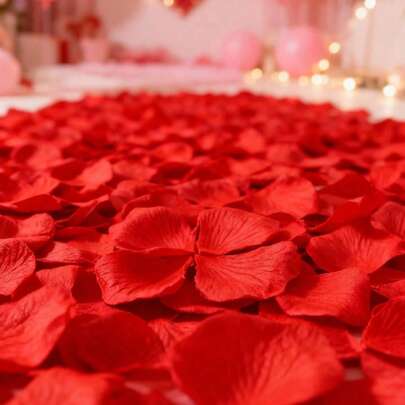 各种尺寸的无纺布玫瑰花瓣，浪漫人造花，适合情人节、求婚、婚礼等场合。