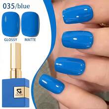 Sơn móng tay dạng gel màu xanh dương tươi sáng 16ml, màu sắc rực rỡ của bầu trời mùa hè, thích hợp cho kỳ nghỉ biển, làm móng chân, nghệ thuật vẽ móng, cần tẩy rửa bằng đèn UV LED. Sơn gel cần lớp sơn lót và lớp sơn phủ. - Màu xanh lam - Xem 4