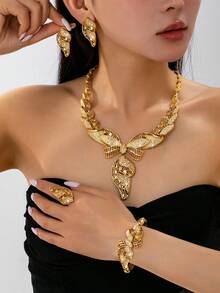 5pcs/Set Elegant Women Jewelry Set, Fashion Jewelry Set For Party Wear - Gold - View 1
