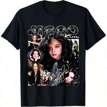 Jisoo Kim Graphic Tee, Jisoo Black Pink Kop Fan Shirt S 3XL - 黑色 - 查看 1