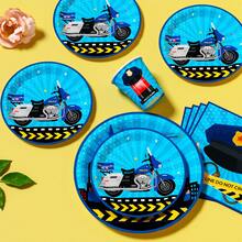 100/25/10pcs Blue Theme Disposable Plates Napkins Cups, Disposable Party Supplies Set, Suitable For 25 Guests, Disposable Paper Plates Party Tableware Suitable For Birthday Wedding Theme Party Family Picnic - Multicolor - View 4