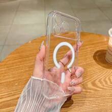 Magnetic Charging Phone Case, Compatible With IPhone 17 Air 16 15 14 13 Pro Max 12 11, Transparent Acrylic Ultra-Thin Protective Cover - Clear - View 11