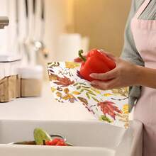 20张/40张/60张装，秋叶图案餐巾纸，枫叶纹，双层纸巾，秋季一次性餐巾纸，秋叶午餐晚餐餐巾纸，适用于感恩节、秋收节及其他家庭厨房派对用品，6.5 x 6.5英寸 - 彩色 - 查看 2