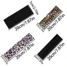 多件套豹纹纯色四季运动瑜伽头带，男女跑步吸汗发带，弹性健身化妆头带，女士头巾，优雅发饰，休闲吸汗发带 - 彩色 - 查看 11