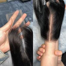 Body Wave Lace Closure Human Hair 2X6 Transparent Lace Closure Free Part Virgin Hair Lace Closure With Baby Hair Natural Black - Natural Black - 查看 6