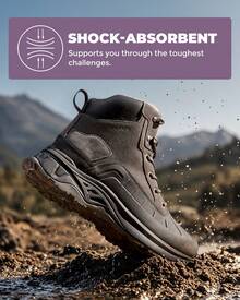 Women Waterproof Suede Ankle Boots Outdoor Hiking Boots Trekking Camping Trail Travel Non-Slip Climbing Hiking Boots Four Seasons - 深灰色 - 查看 8