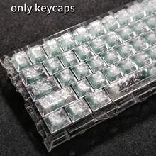 Teclas de teclado mecánico con textura de PC, grabadas lateralmente, transparentes y magnéticas, en color blanco con fibra de carbono, para Wooting Nighthawk - Solo teclas - Ver 2