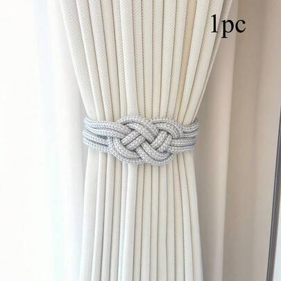1pc Smooth Surface Curtain Tie Back, Chinese Knot Design, Luxury Decorative Hook, Easy Installation, Suitable For Bedroom