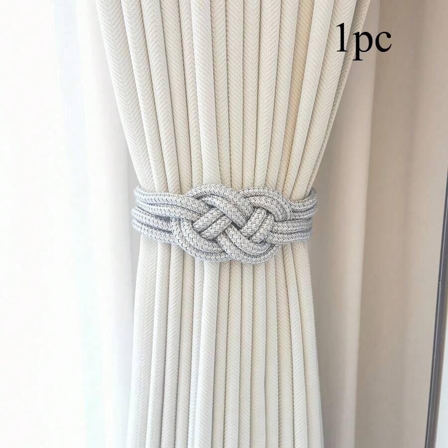 1pc Smooth Surface Curtain Tie Back, Chinese Knot Design, Luxury Decorative Hook, Easy Installation, Suitable For Bedroom - Multicolor - View 1