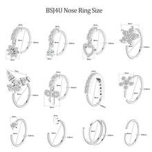 BSJ4U Hoop Nose Rings For Women Nose Piercings 20G Stainless Steel Nose Rings Hoops Heart Butterfly Flower Bow Teardrop Double Nose Hoops Gold Plated Silver Pink Clear CZ Nose Piercing Jewelry - 銀色透明鼻環 - 查看 7