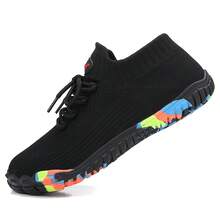 女士速干鞋、户外游泳鞋、涉水鞋、透气防滑溯溪鞋、夏季钓鱼鞋、步行鞋、织物鞋面，透气轻便 - 黑色 - 查看 1