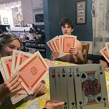 1 Deck Of Extra Large Playing Cards - Twice The Size Of Standard Cards, Made Of Durable High-Quality Paperboard To Enhance Readability For Seniors And Visually Impaired, Ideal For Family Game Nights, Parties, Outdoor Recreation And Fun Card Games. Large Font, Sturdy Construction, Durable And Long-Lasting. - Multicolor - View 4