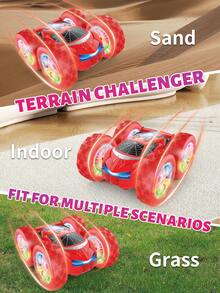 1pc 2.4Ghz Remote Control Stunt Car Toy, Dual-Sided Off-Road 360° Rotating Flip Stunt Car With Cool Graphic And LED Lights, Rechargeable 4WD Remote Control Drifting Spider Car Toy, Suitable For 4-12 Years Old Boys And Girls, Great Gift For Halloween, Christmas, Easter, Thanksgiving, Birthday, New Year (Red/Silver) - Multicolor - View 4