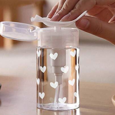 150ml/200ml/300ml Nail Polish Pump Dispenser Bottle, Transparent Bowknot Pattern Pump Bottle, Alcohol Nail Polish Remover Storage Container, Large Capacity Makeup Remover Empty Bottle Reusable, Nail Polish Remover Pump Dispenser Bottle, Empty Cosmetic Acetone Container Travel Bottle Pump, Cosmetic Accessories Essential For Dorm And Bathroom