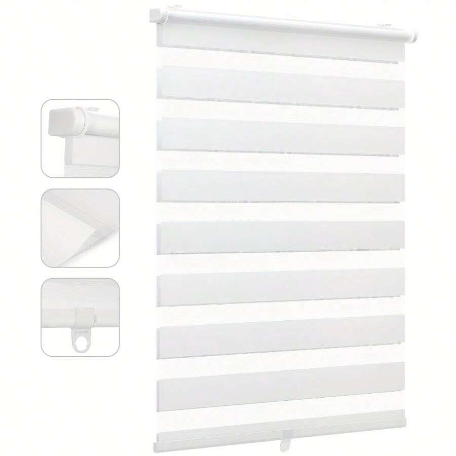 Sekey Doppelrollos Klemmfix Kein Bohren Doppelrollos Duo Rollos Faltrollos 40X130Cm - [Weiß] - Übersicht 1