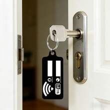 1pc Metal Double-Sided UV Printed WiFi Logo Keychain, Fashion Accessory Bag Charm Key Ring - Multicolor - View 8