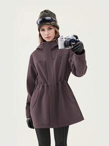 TECTOP 女士抓绒外套 带帽 秋冬户外 腰部可调节 防刮耐磨 - 紫色 - 查看 11