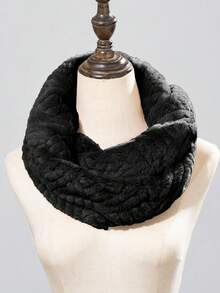 1件时尚毛绒交叉领保暖衫，冬季连衣裙适用 - 彩色 - 查看 13