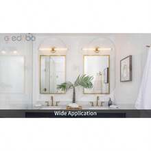 vanity tocadorDeyidn Lámparas de tocador de baño dorado espejo LED luz ajustable 31 pulgadas moderna lámpara de pared escocesa de 360 ° 28w 3000k luz cálida - Oro - Ver 7