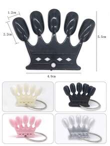 50张皇冠形状美甲对比色卡，美甲凝胶颜色展示，指甲油样品展示板，适用于美甲沙龙练习和个人使用 - 彩色 - 查看 4