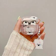 1pc Cherry Animal Dog Earphone Protective Case Compatible With Apple Pro 3, 1/2, Pro 2, 4, Cute Bluetooth Earphone Holder, Anti-Lost Earphone Protective Cover - Multicolor - View 2