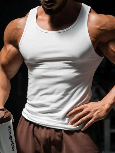 男士运动背心，男士健身服，健身男士，户外运动，舒适面料，透气吸汗，运动爱好者的必备单品