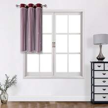 1pc Hollow Star Curtain, Polyester With Lace Sheer Double Layer Curtain, Darkening Bedroom Window Curtain, Cute Unique Princess Style Curtain Suitable For Holidays - Burgundy - View 23
