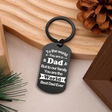 1pc Dad Gifts For Christmas Valentines Fathers Day Birthday Gifts For Dads From Daughter Son Kids Best Dad Ever Gift For Father Daddy Gift Ideas Dads Keychain Charm Keyring Keepsake Stocking Stuffers - Black - View 4