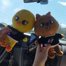 Cute Style Star Idol Plush Doll, Cute Cartoon Animal Stuffed Toy With Black Shirt, Fan Collection Gift, Valentine's Day Gift - 彩色 - 查看 6