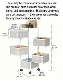 Rotatable Metal Carbon Steel Storage Rack, Kitchen Vegetable Rack, Snack Organizer