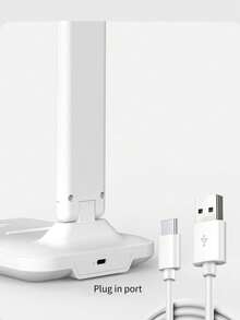 LED Desk Lamp, Eye-Caring Study Reading Light For Students, Bedroom Bedside Lamp, Powered Desk Lamp For Dorm - White - View 10