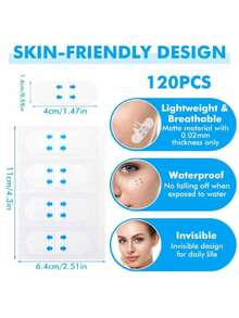 32 قطعة (8 ورقات) شريط رفع الوجه، شريط مكياج غير مرئي، لرفع الوجه والرقبة، شريط رفع الوجه والذقن على شكل V، للاستخدام قبل المكياج، شريط للقناع، شريط رفع وتشديد الذقن غير مرئي - متعدد الألوان - مشاهدة 8