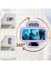 360°旋转可调节防水淋浴手机支架 - 可伸缩壁挂式手机支架配件，适用于4-7英寸智能手机，浴室用品，浴室工具 - 彩色 - 查看 2