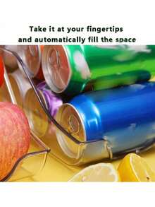 1/2pcs Stackable Clear Jar Storage Rack - Suitable For Food Cans And Soup Cans Storage Rack, Fit For Cabinet, Refrigerator And Freezer - Multicolor - View 2