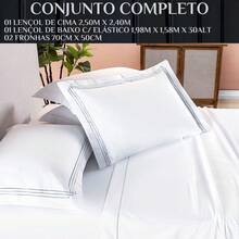 Queen Size Sheet Set Alicia 400 Thread Count Cotton Embroidered Luxury - White - View 6