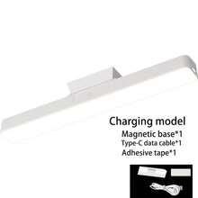 1pc 3-Color Temperature Adjustable USB Rechargeable Touch Sensor LED Desk Lamp, Dimmable Magnetic Bedside Lamp For Bedroom, Study, Dorm - White - View 13