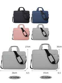 14-17.3 Inch Waterproof Laptop Briefcase, Compatible With Macbook Pro 15/16, Air 15 M2, 14-17.3 Inch HP And Asus Laptops, Ultra-Slim Messenger Bag/Shoulder Bag, Black - Multicolor - View 8