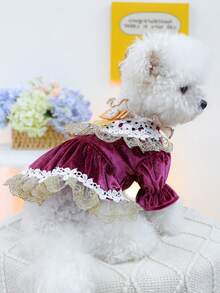 1件宠物服装，小型犬/猫服装，休闲时尚，可爱浪漫，婚纱和蓬蓬裙系列 - 彩色 - 查看 2