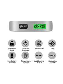 50公斤挂钩式腰带秤 LCD数字电子秤 旅行箱行李挂秤 手持式称重秤 - 銀色 - 查看 7