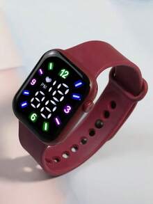 6/1pc Fashionable Elegant Cute And Classic Numeric Display Minimalist Pattern Electronic Watch, Suitable For Teenagers. Includes A Set Of Crystal Heart-Shaped Jewelry Including Bracelet, Necklace, Earrings And Ring, Designed For Students. Suitable For Daily Wear By Students, Such As Back To School, Parties Or Travel, Also Makes A Great Gift For Friends, Birthday, Graduation, Holiday, Thanksgiving, Or Gift For Mom, New Year 2026 - Multicolor - View 4