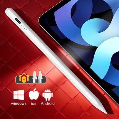 قلم تعمل باللمس متعدد الاستخدامات متوافق مع أجهزة الهواتف الذكية والأجهزة اللوحية التي تعمل بنظام iOS وأندرويد وMicrosoft. يتميز بتقنية استشعار الميل وتقنية مقاومة الملامسة الخاطئة والدقة العالية، مناسب لأجهزة iPad وجميع الأجهزة التي تعمل باللمس. متوافق مع هواتف وأجهزة لوحية تعمل بنظام iOS/Android - شحن سريع