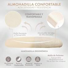 MAGMALIFE Silla de Oficina Natti Ergonómica con Respaldo de Malla Transpirable Altura e Inclinación Ajustables Reposabrazos Abatibles 90° Ruedas 360° Silenciosas y Base Reforzada Soporta 150 kg - Beis - Ver 4