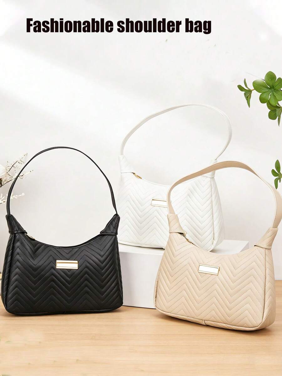 优雅单肩包，拉链封口，蜥蜴纹质感，简约腋下包，淑女手提包，母亲节礼物佳选，适合派对、约会、斜挎，复古风格