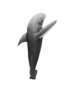 Halloween Inflatable Shark Costume, Fun Prop, Realistic & Cute For Team Building Party, Halloween, Christmas Gift, Masquerade Ball Inflatable Costume, Size Not Applicable - Grey - View 5